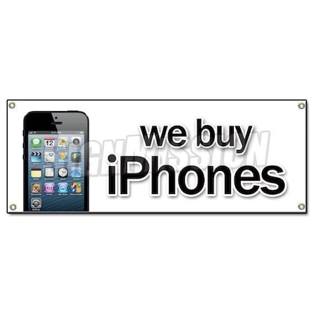 Signmission WE BUY IPHONES BANNER SIGN computers smart phones mobile cell phone electronics B-We Buy iPhones